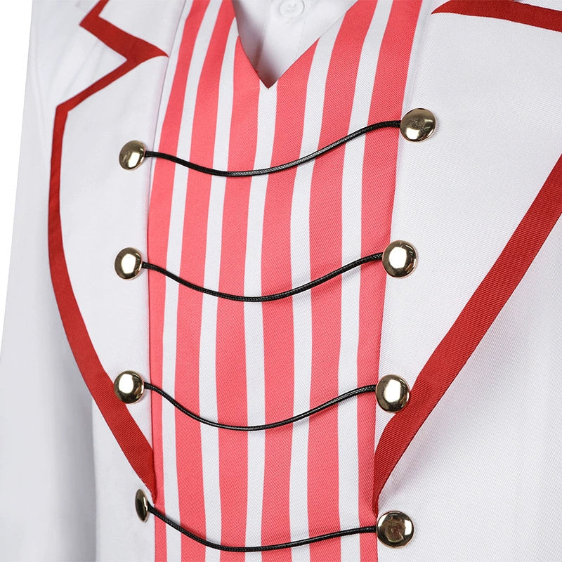 Lucifer Hazbin Hotel Anzug-Set Cosplay Kostuem Damen Weiß