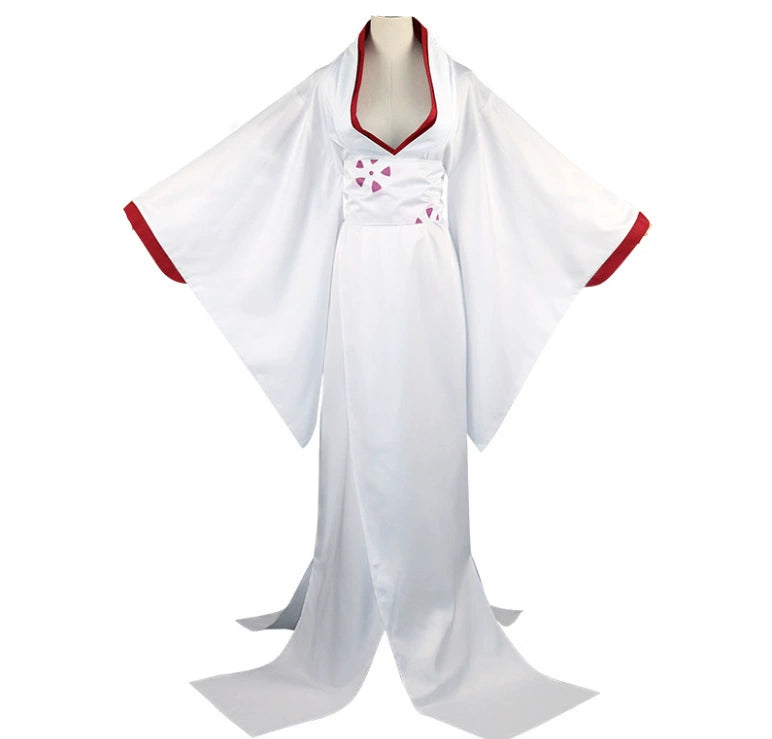 Rui Demon Slayer Kimono-Set Cosplay Kostuem Damen Weiß Rot