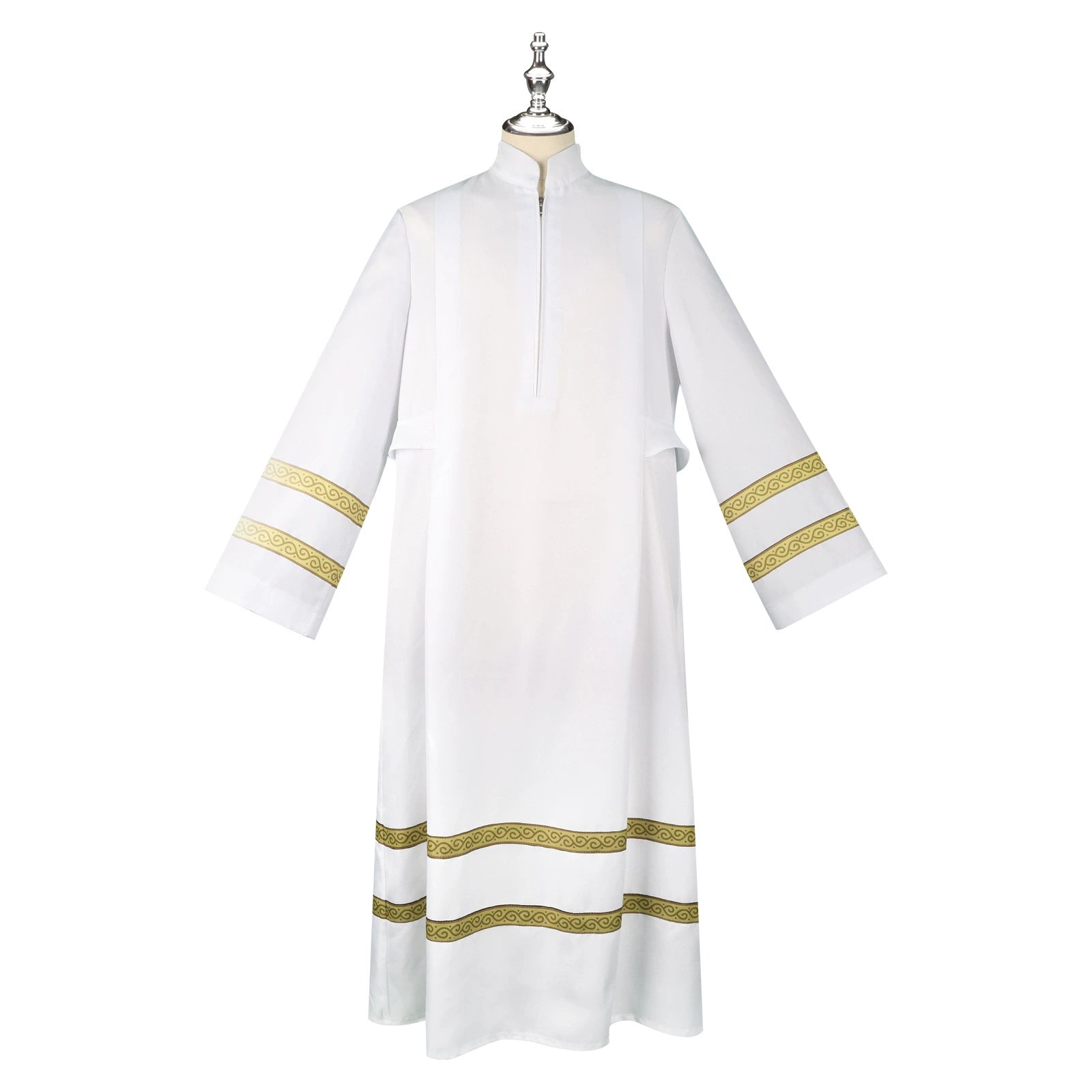 Priest Halloween & Mittelalter Weisse Priestertalar Cosplay Kostuem Damen