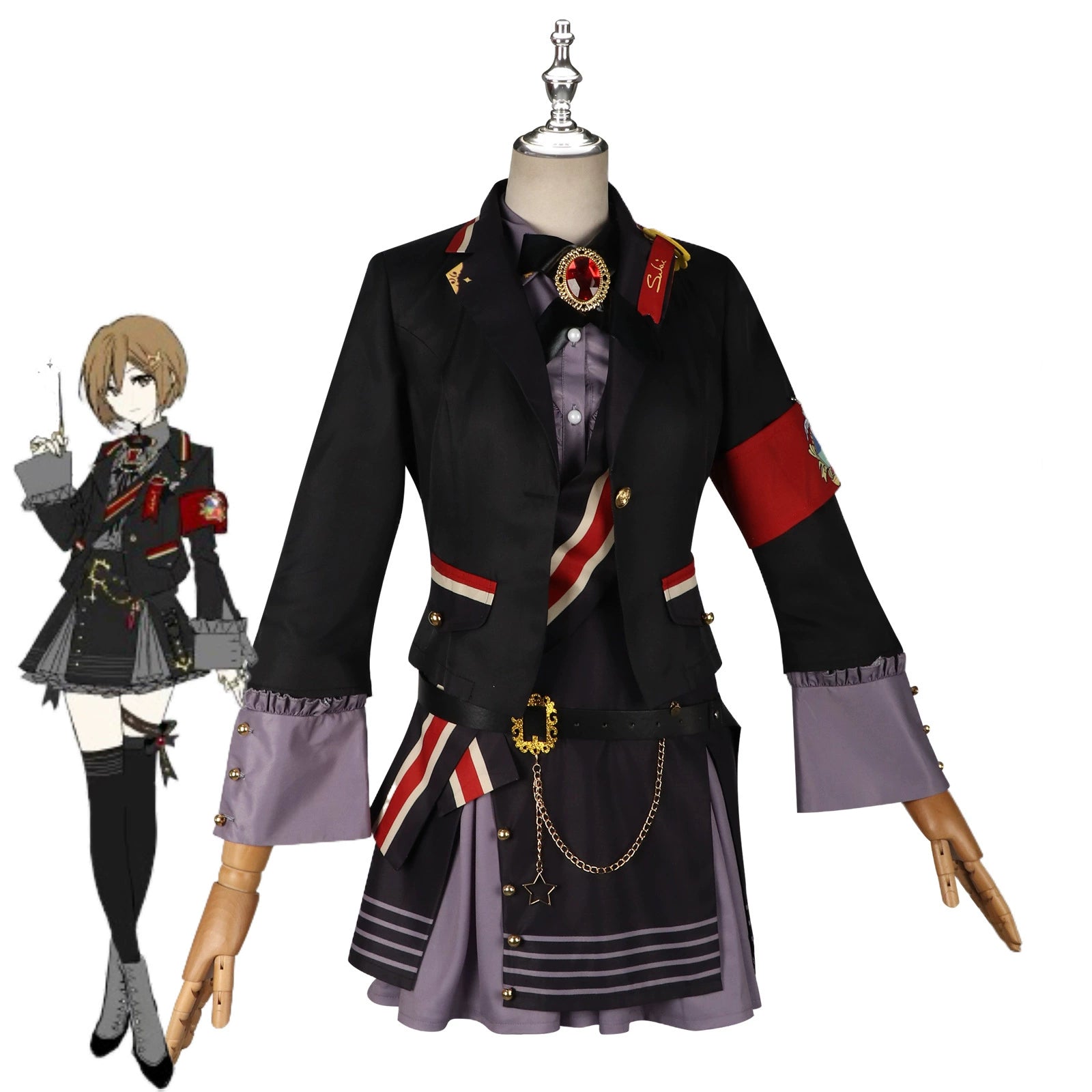 Hatsune Miku Project Sekai Musik-Uniform Cosplay Kostuem Damen Mehrfarbig