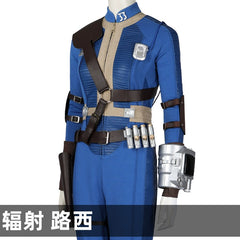 Lucy Fallout Overall Protektoren Cosplay Kostuem Damen Blau
