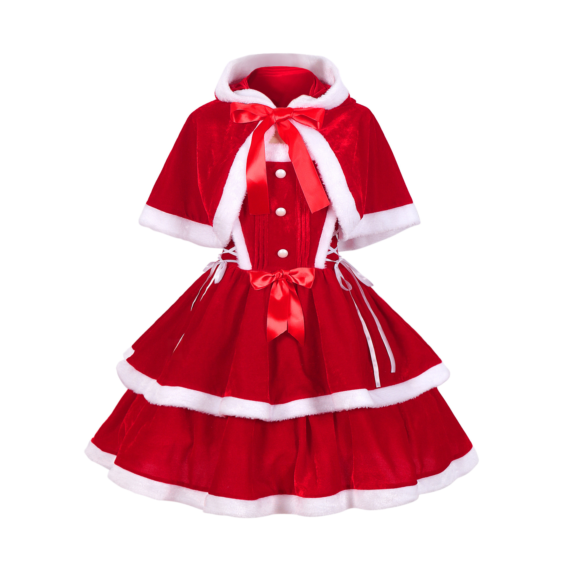 Weihnachtskleid – 6 Varianten Samt-Trägerkleid für Xmas-Party, DAMEN