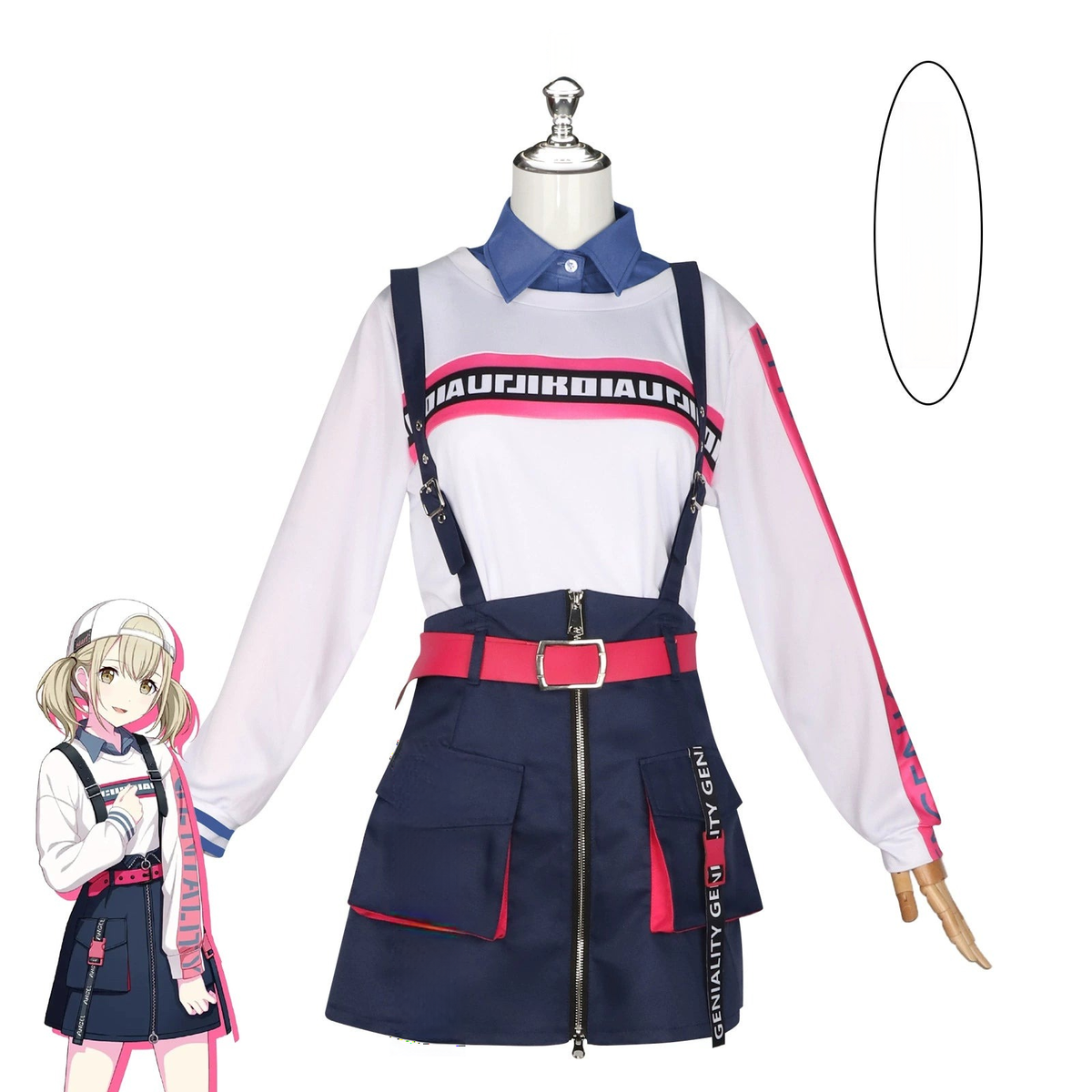 Azusawa Kohane Project Sekai Anniversary-Outfit Cosplay Kostuem Damen Blau Gelb