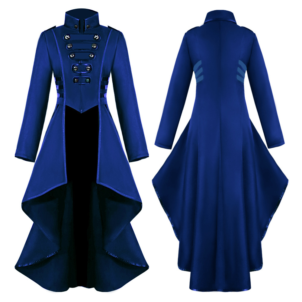 Damen Frackjacke – asymmetrischer Gothic Mantel für Halloween, DAMEN