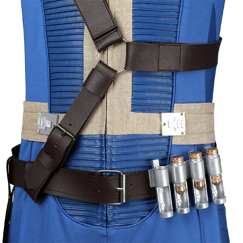 Fallout Power Armor Vault Suit Cosplay Kostuem Damen Blau Beige