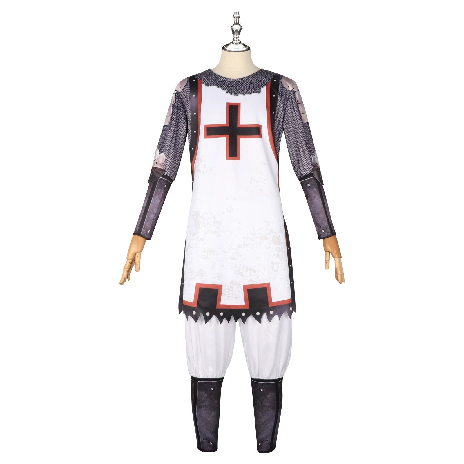 Templerritter Halloween & Mittelalter Ritter Kettenhemd Set Cosplay Kostuem Damen