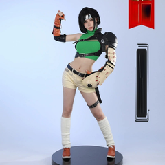 Yuffie Final Fantasy VII Anzug Cosplay Kostuem Damen Gruen Beige