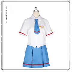 Sakura Clear Card CardCaptor Sakura Sommer-Schuluniform Cosplay Kostuem Damen