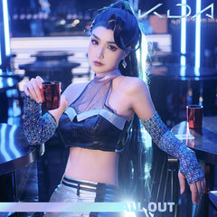 Kaisa KDA League of Legends Buehnenoutfit Cosplay Kostuem Damen Schwarz Blau