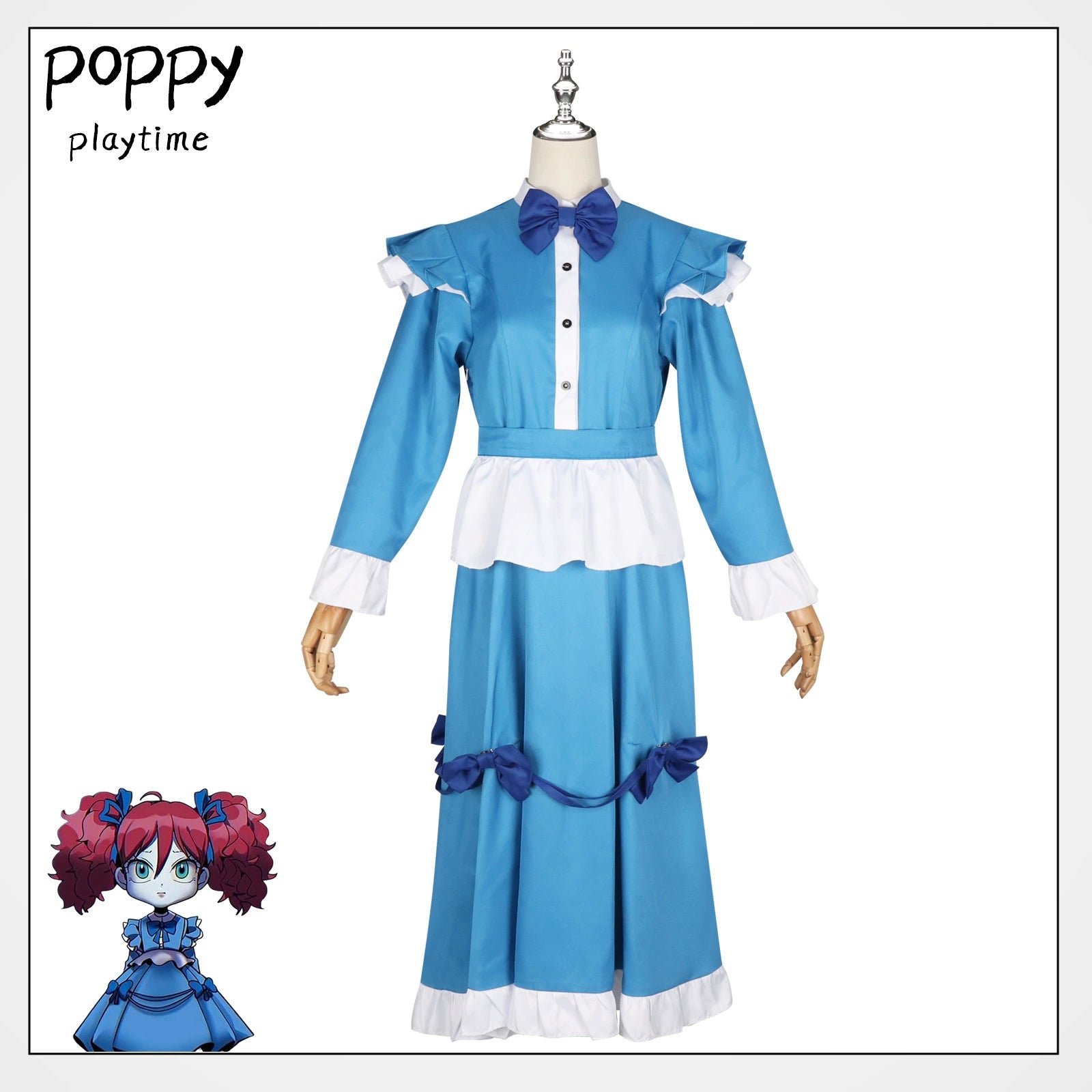 Rothaariges Maedchen Poppy Playtime Roter Puppen-Anzug Cosplay Kostuem Damen