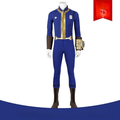 Fallout Vault 75 Jumpsuit Cosplay Kostuem Damen Blau Gelb