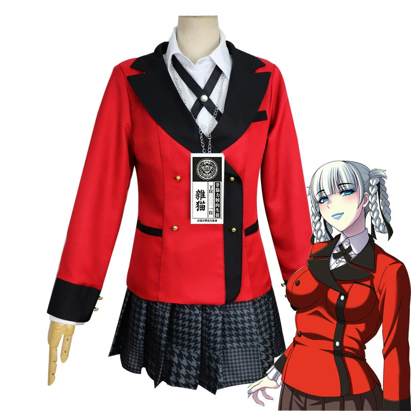 Yumeko Council Kakegurui Schulrats-Uniform Cosplay Kostuem Damen
