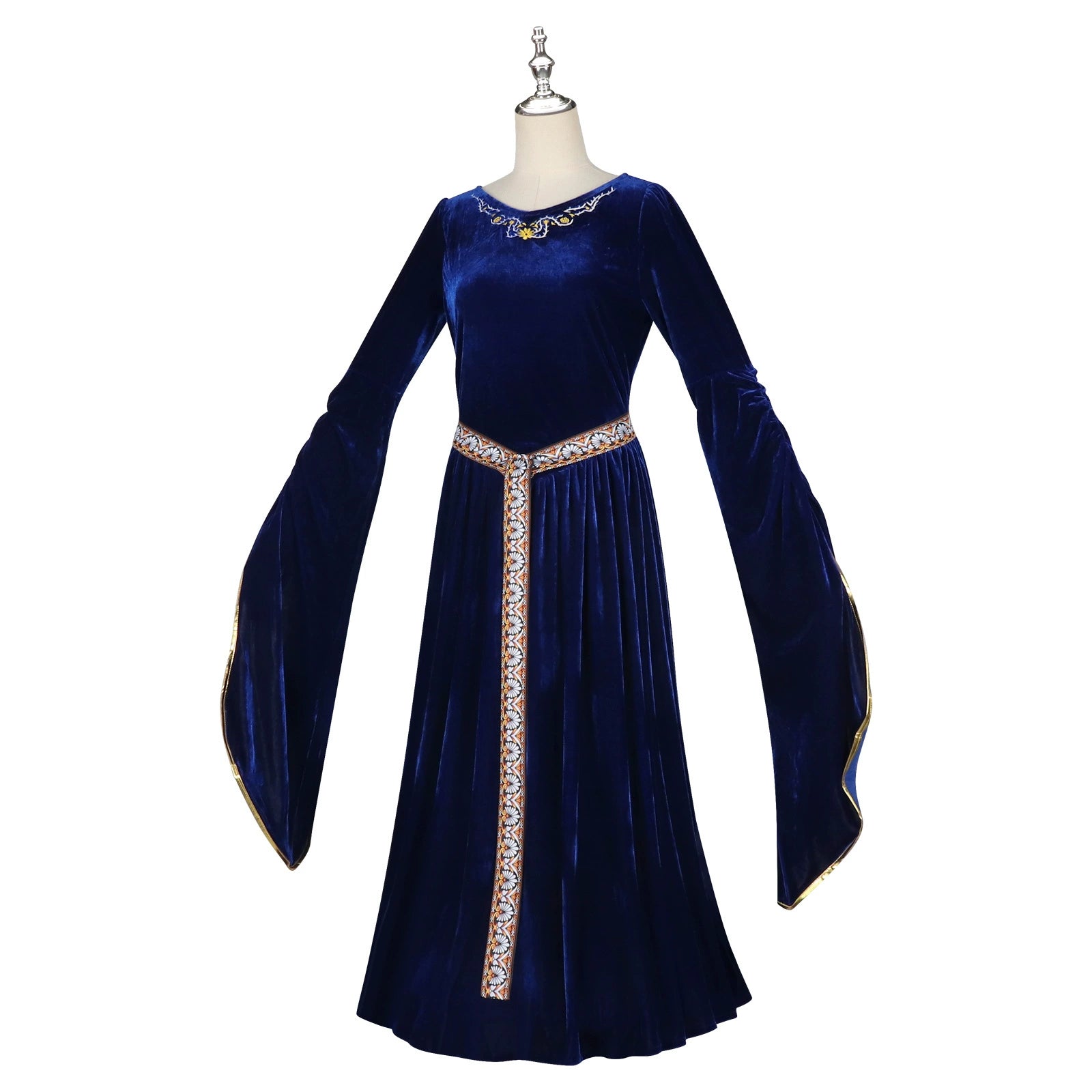 Hofdame Koenigin Blau Halloween & Mittelalter Koenigliches Hofgewand Cosplay Kostuem Damen