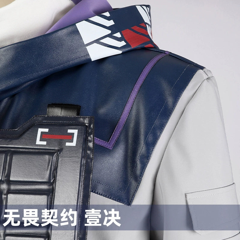 Iso Valorant Anzug Cosplay Kostuem Damen Grau Blau