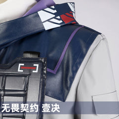 Iso Valorant Anzug Cosplay Kostuem Damen Grau Blau