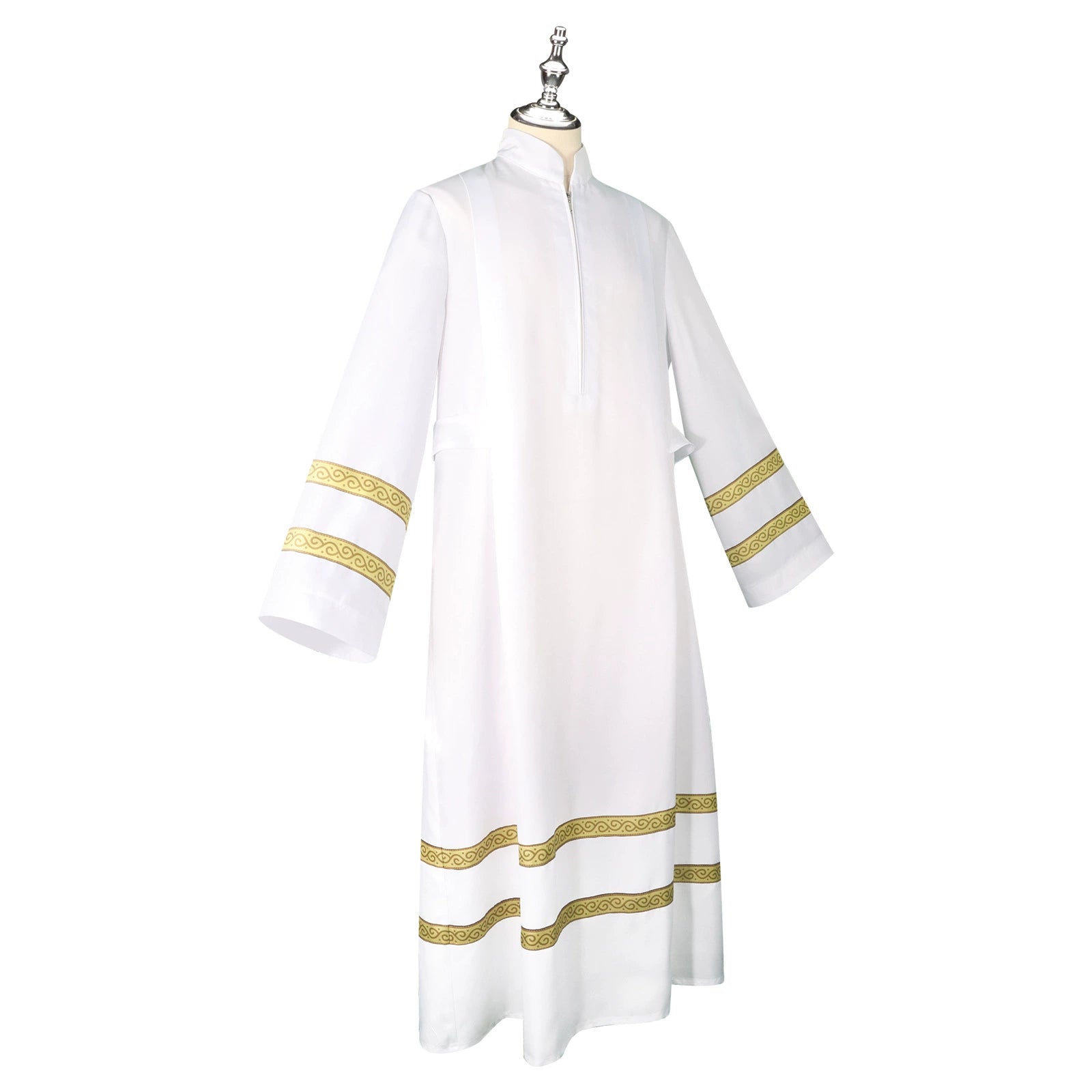 Priest Halloween & Mittelalter Weisse Priestertalar Cosplay Kostuem Damen