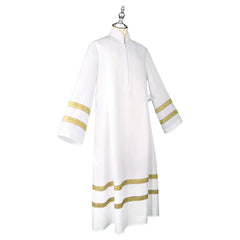 Priest Halloween & Mittelalter Weisse Priestertalar Cosplay Kostuem Damen