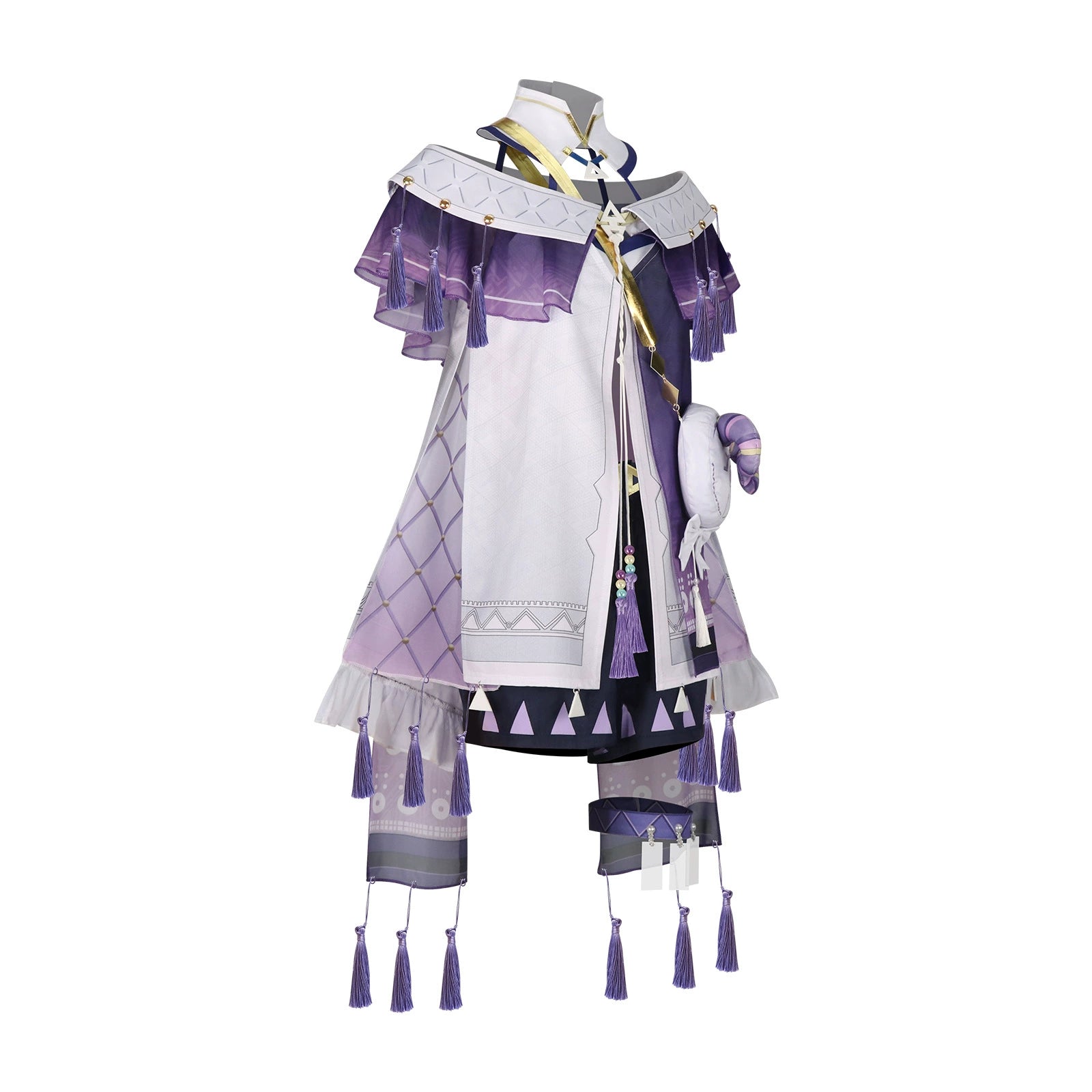 Wuthering Waves Auffälliges Kleid Cosplay Kostuem Damen Lila Weiß