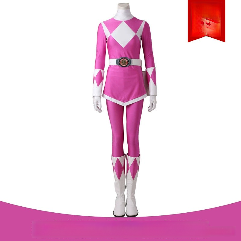 Kimberly Power Rangers Jumpsuit Cosplay Kostuem Damen Rosa