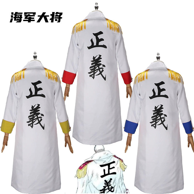 Monkey D. Garp One Piece Marine-Uniform Cosplay Kostuem Damen Marineblau
