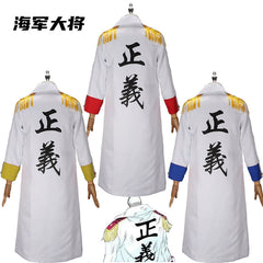 Monkey D. Garp One Piece Marine-Uniform Cosplay Kostuem Damen Marineblau