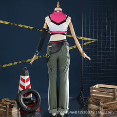 Juno Overwatch Anzug Cosplay Kostuem Damen Rosa Schwarz