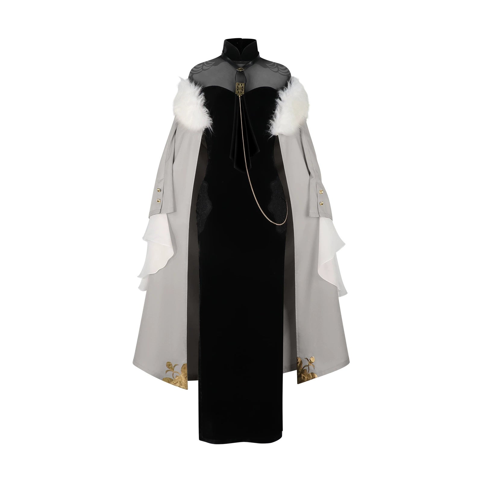 Nightfall Boss CN Comics Schwarzes Qipao Cosplay Kostuem Damen