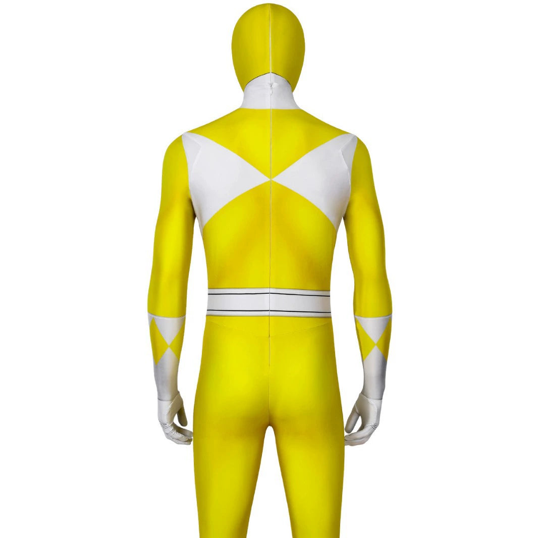 Tiger Ranger Power Rangers Anzug Cosplay Kostuem Damen Gelb Weiss