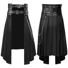 Gothic Herrenrock – asymmetrischer Faltenrock für Dark Fashion, HERREN
