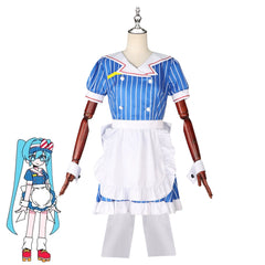Kasane Teto Vocaloid Maid-Kleid Cosplay Kostuem Damen Blau Weiß