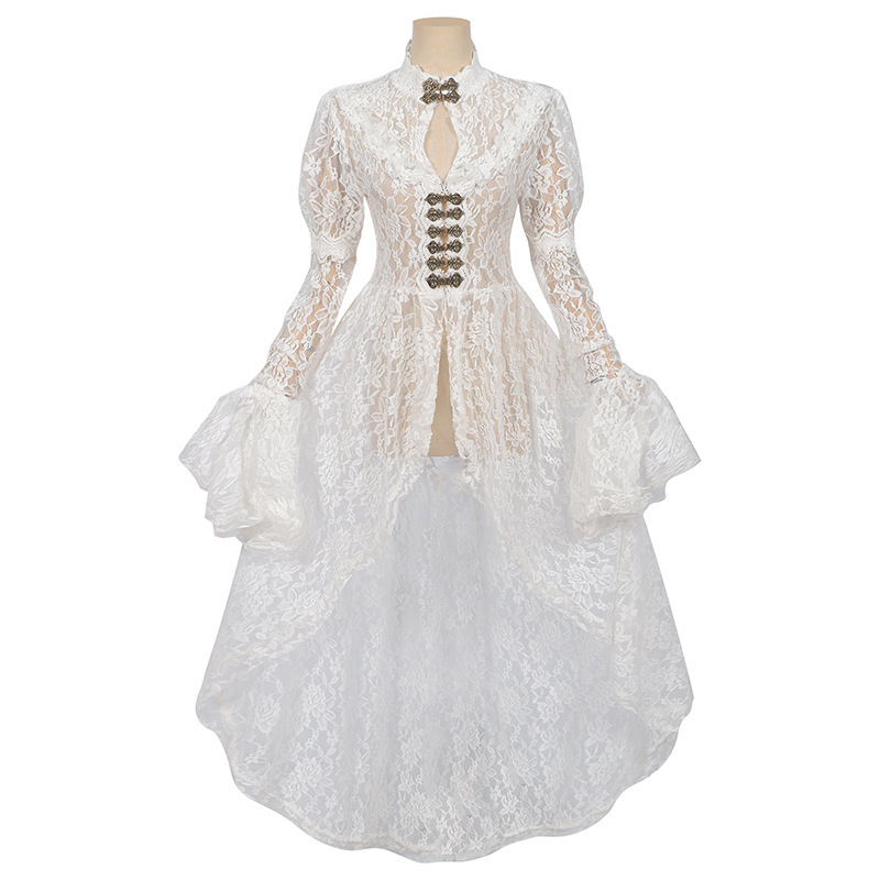 Viktorianisches Spitzenkleid – elegantes Glockenärmel-Kleid für Ball & Bühne, DAMEN