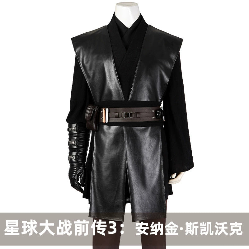 Anakin Skywalker Star Wars Sith Robe Cosplay Kostuem Damen Braun Schwarz