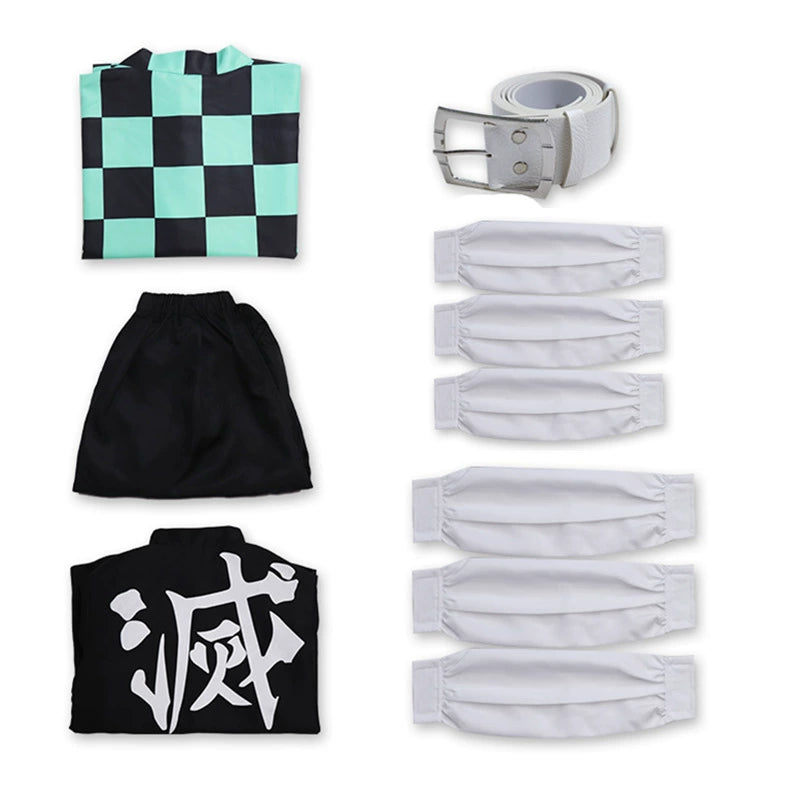 Tanjiro Kamado Demon Slayer Charakter-Set Cosplay Kostuem Damen Mehrfarbig