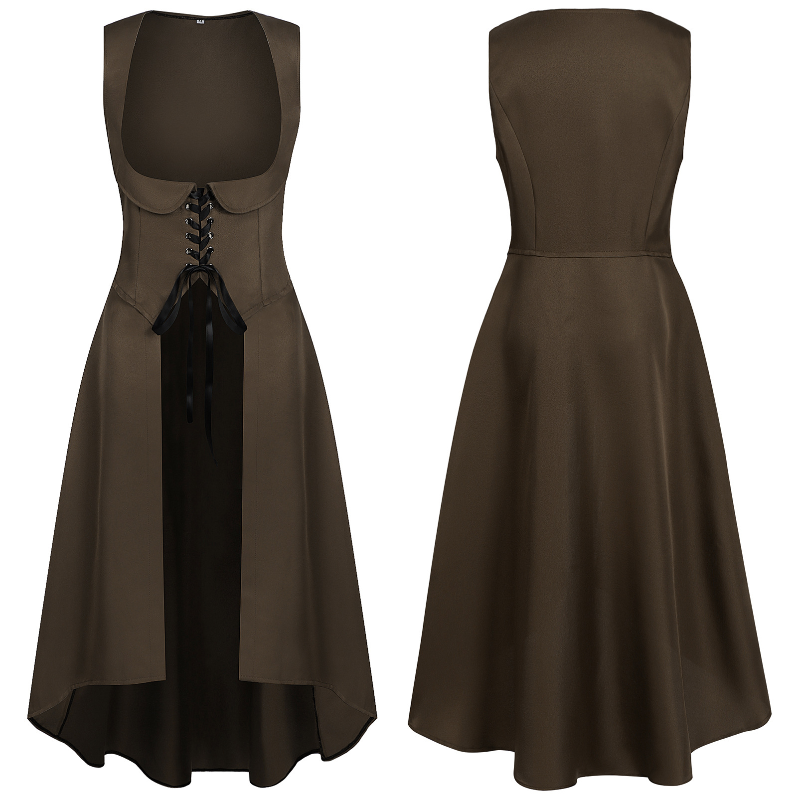 Steampunk-Schnürkleid – ärmelloses Korsettkleid für Halloween, DAMEN