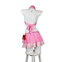 Tifa Aerith Final Fantasy VII Bikini-Set Cosplay Kostuem Damen Pink Weiss