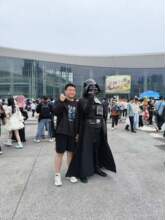 Darth Vader Star Wars Kostuem Cosplay Damen Schwarz Silber
