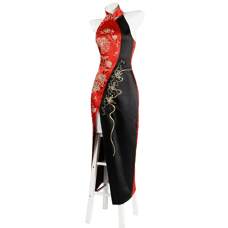 Ada Wong Resident Evil Qipao Kleid Cosplay Kostuem Damen Rot