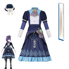 Asahina Mafuyu Project Sekai Bühnen-Kleid Cosplay Kostuem Damen Blau Weiß