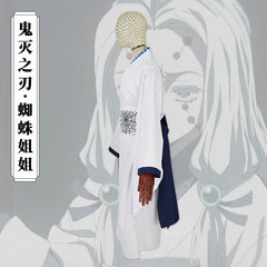 Demon Slayer Charaktere Kimono-Set Cosplay Kostuem Damen Weiß Rot