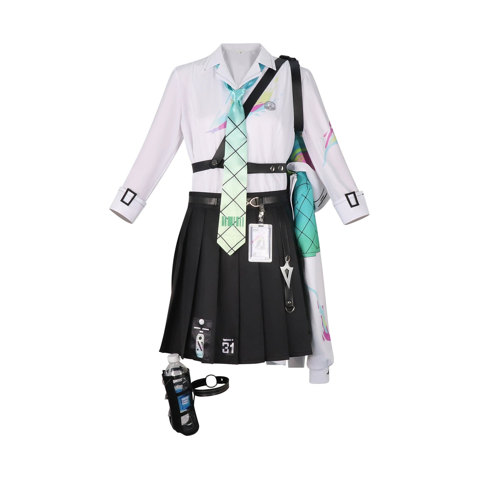 Wuthering Waves Schuluniform Cosplay Kostuem Damen Weiß Schwarz
