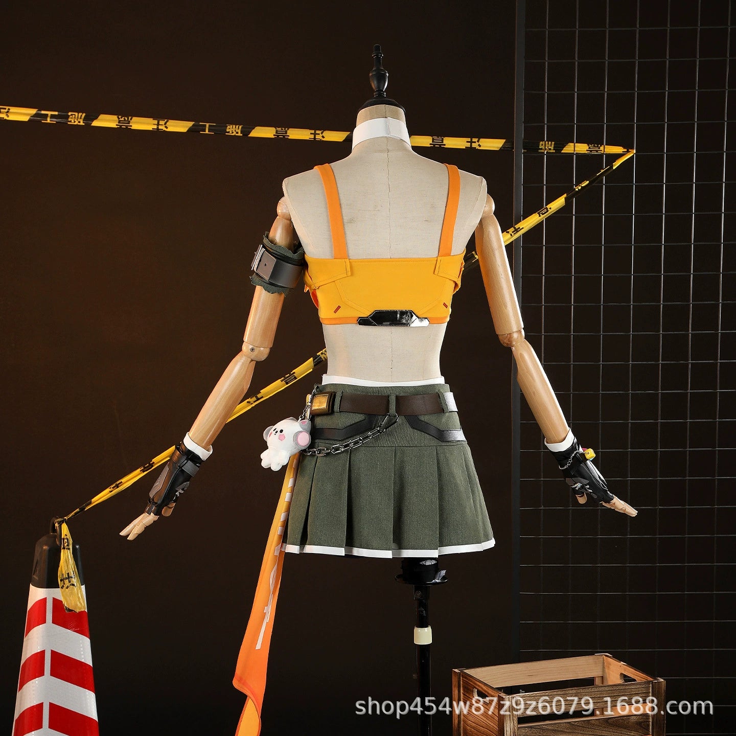 Mercy Overwatch Outfit Cosplay Kostuem Damen Orange Gruen