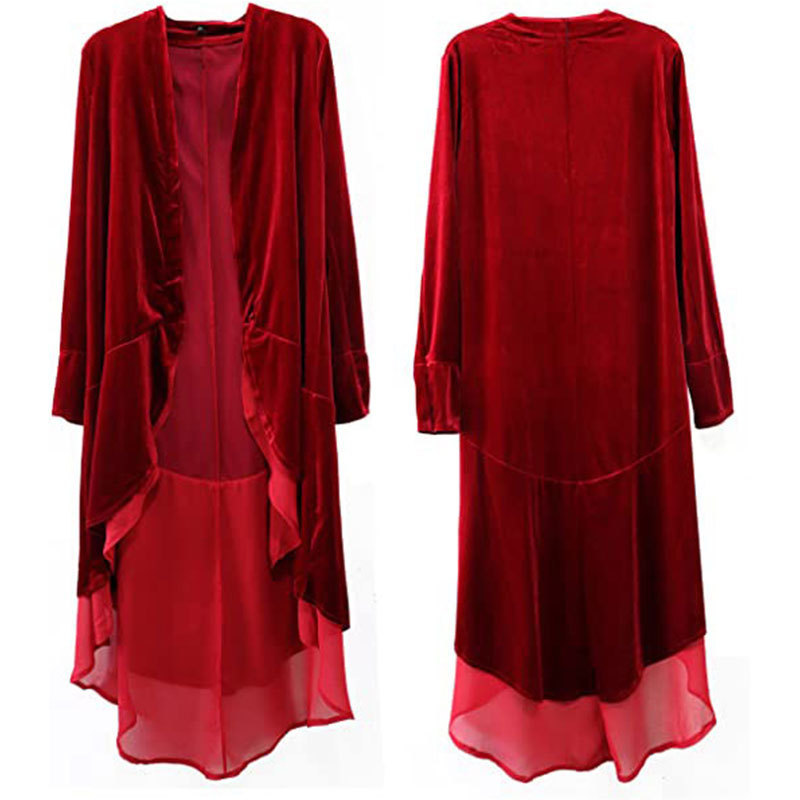 Wildleder-Umhang – gefütterter Cape mit Vorderverschluß für Bühne