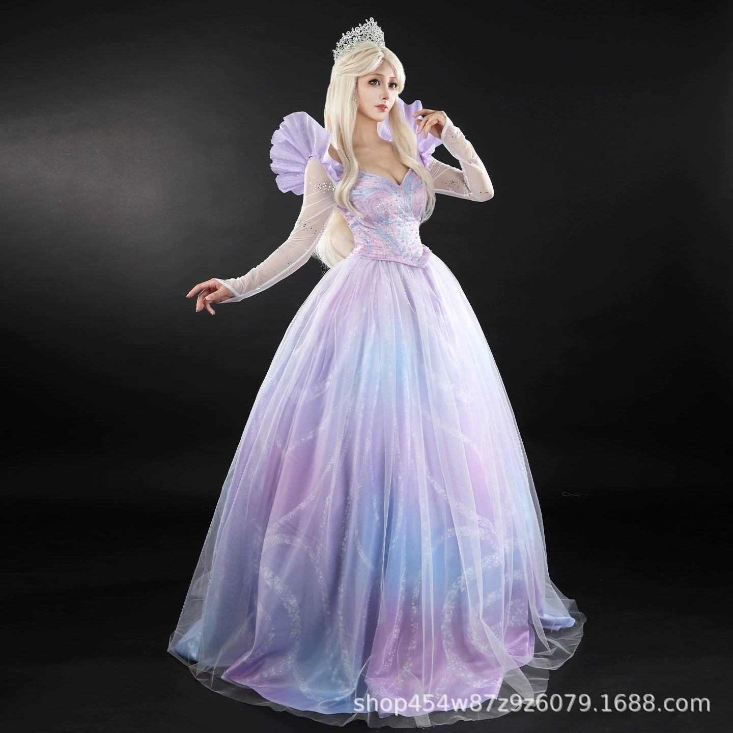 Glinda Wicked Prinzessinnenkleid Cosplay Kostuem Damen Rosa