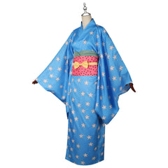 Nami One Piece Kimono-Set Cosplay Kostuem Damen Blau Weiß
