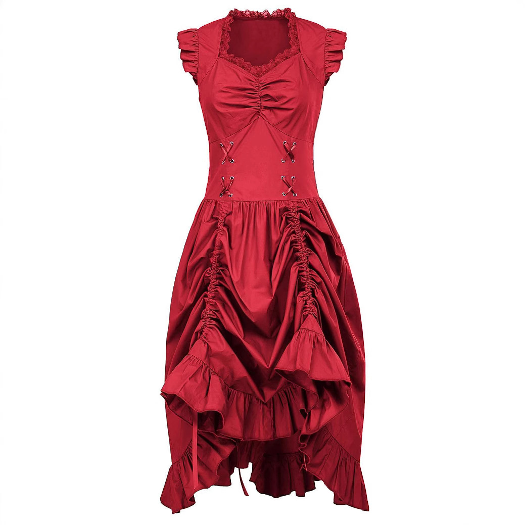 Viktorianisches Kleid ärmellos – Rüschenkleid, DAMEN