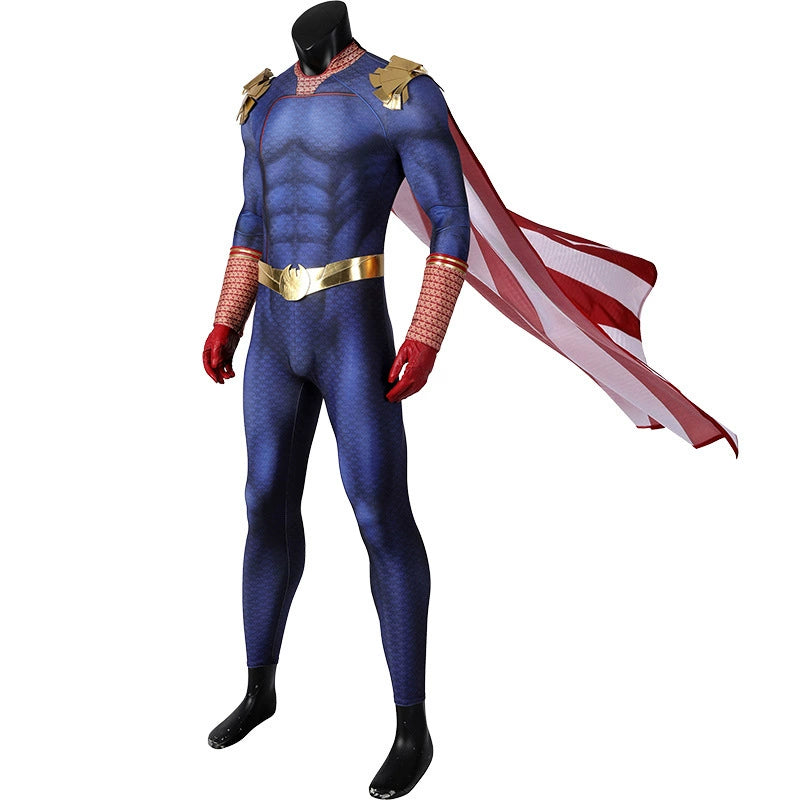 Homelander The Boys Anzug Cosplay Kostuem Damen Blau Rot Gold