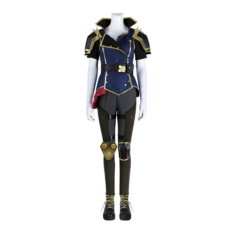 Vi League of Legends Anzug Cosplay Kostuem Damen Dunkelblau Gold