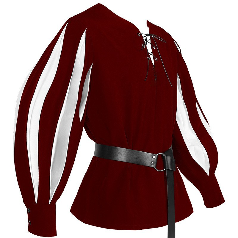 Colorblock-Hemd – Schnürkragen mit 15 Modellen, DAMEN
