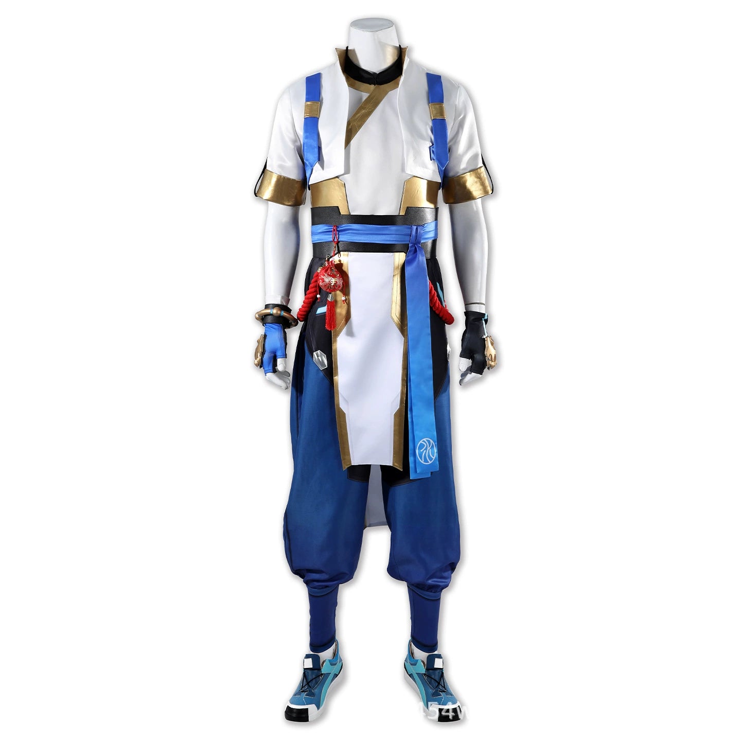 Wuyang Overwatch 2 Wuxia Anzug Cosplay Kostuem Damen Weiss Blau Gold