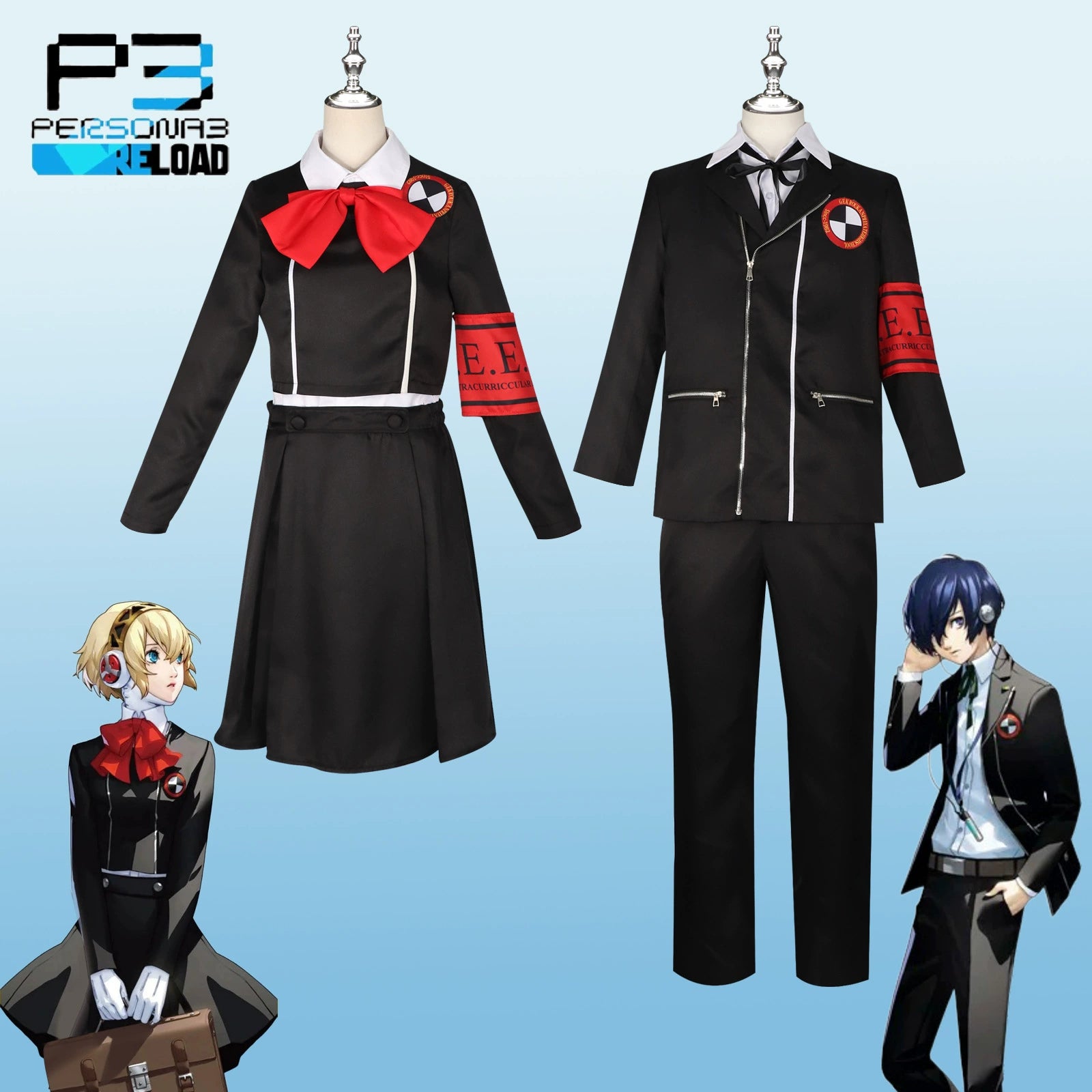 Aigis Persona Gold-Weisses Roboter-Set Cosplay Kostuem Damen